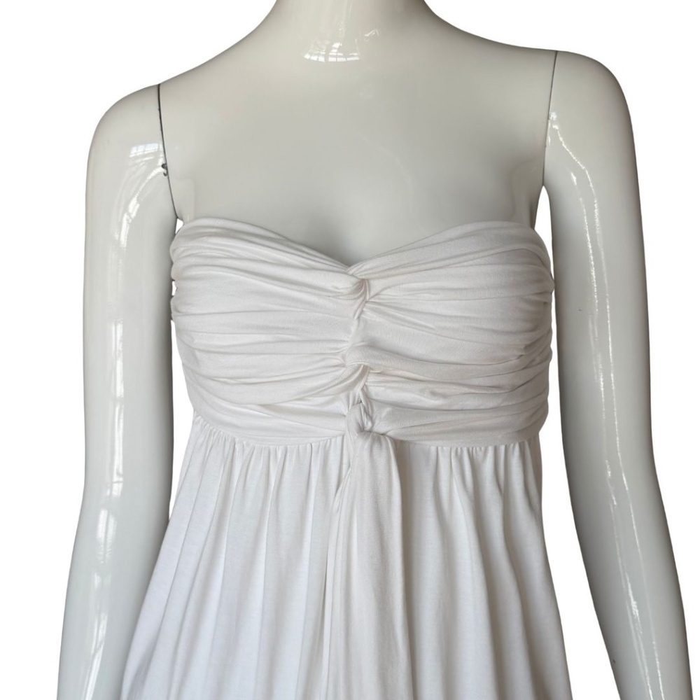 Express White Braided Bandeau Top Knee Length Dress Smocked Back Size Medium NWT - Picture 2 of 6
